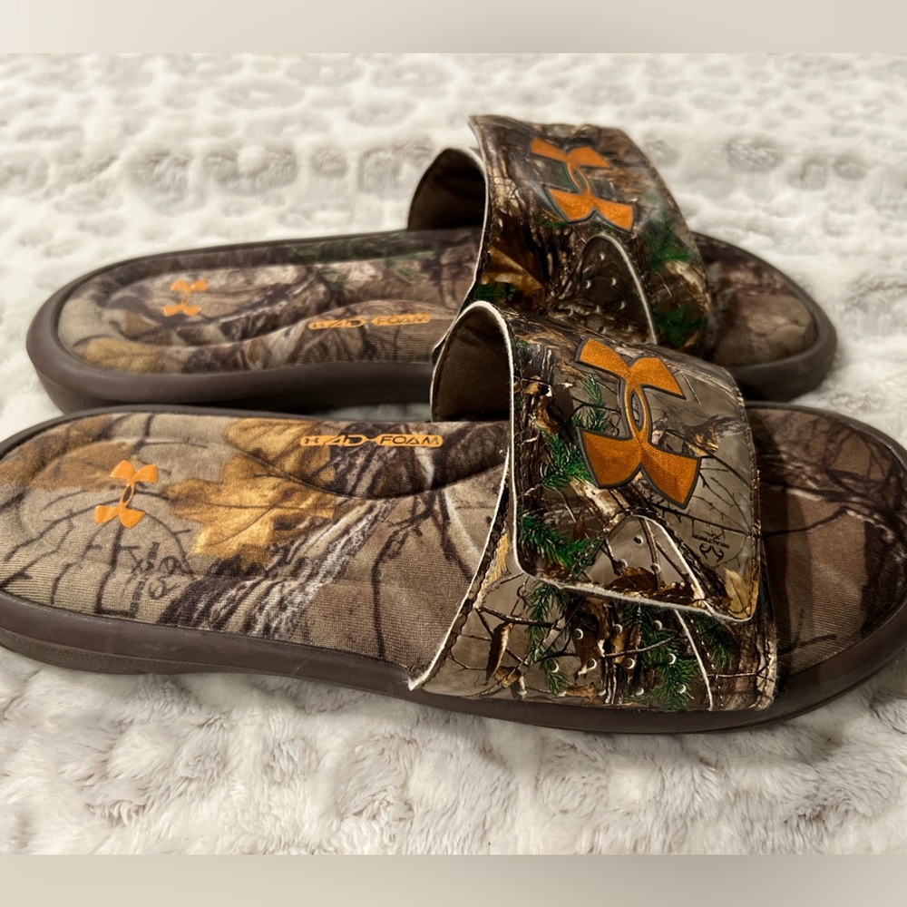 Under Armour slides.